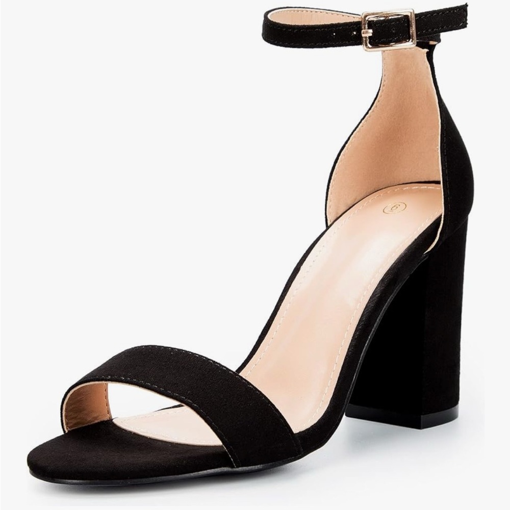 Elegant Black Ankle Strap Heels